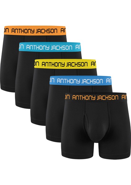 Likralı 5'li Kutu Premium Uzun Paçalı Erkek Boxer Shadowline