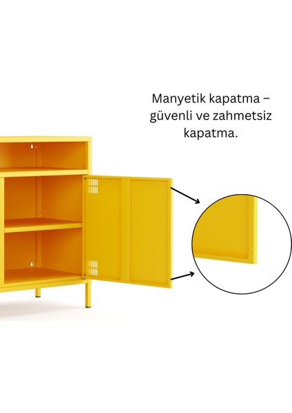 Pera Tv Ünitesi, Tv Dolabı,2 Kapaklı, Açık Raflı 100,50 x 40 x 79,50 cm