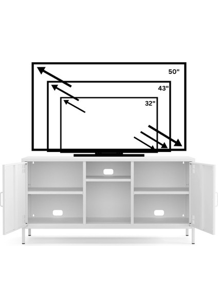 Pera Tv Ünitesi, Tv Dolabı,2 Kapaklı, Açık Raflı 130,50 x 40 x 64,50 cm fırsatları