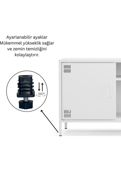 Pera Tv Ünitesi, Tv Dolabı,2 Kapaklı, Açık Raflı 130,50 x 40 x 64,50 cm indirimleri