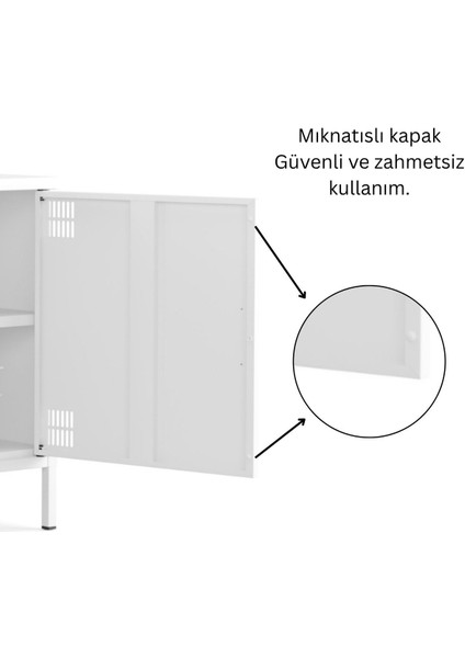 Pera Tv Ünitesi, Tv Dolabı,2 Kapaklı, Açık Raflı 130,50 x 40 x 64,50 cm