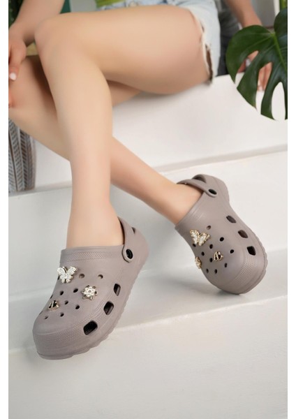 Taşlı Şık Tasarım Unisex Terlik