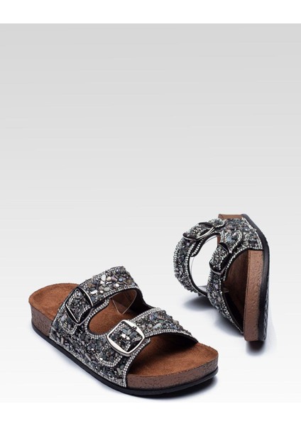 Taşlı Şık Tasarım Ortopedik Taban Kaliteli Terlik