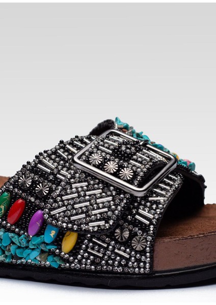 Kadın Taşlı Tokalı Rahat Kalıp Terlik Ortopedik Terletmez modelleri