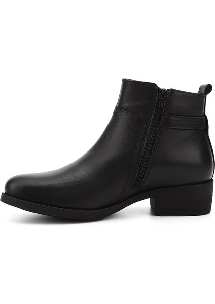 Gön Hakiki Deri Yuvarlak Burun Kauçuk Taban Topuklu Fermuarlı Tokalı Kadın Bot 48444 modelleri