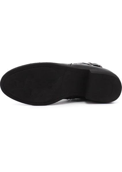 Gön Hakiki Deri Yuvarlak Burun Kauçuk Taban Topuklu Fermuarlı Tokalı Kadın Bot 48444 fırsatları