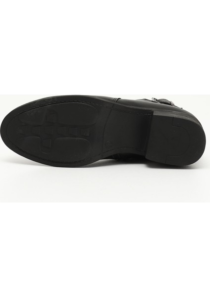 Gön Hakiki Deri Yuvarlak Burun Kauçuk Taban Topuklu Fermuarlı Tokalı Kadın Bot 48444 indirimleri