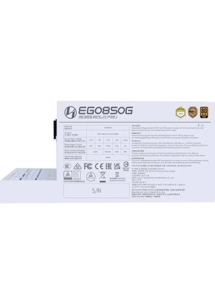 EDGE850 Beyaz 850W 80+ Gold Atx Power Supply (G9P.EG0850G.W000.EU) fırsatları