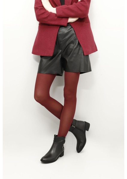 Kadın Siyah Fermuarlı Kalın Topuklu Hakiki Deri Bot fiyatları