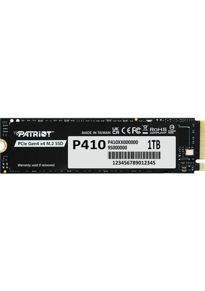 P410 Pcıe Gen4 X4 (Nvme 1.4) M.2 2280 SSD R/5000 W/4500 [1tb] (P410P1TBM28H)