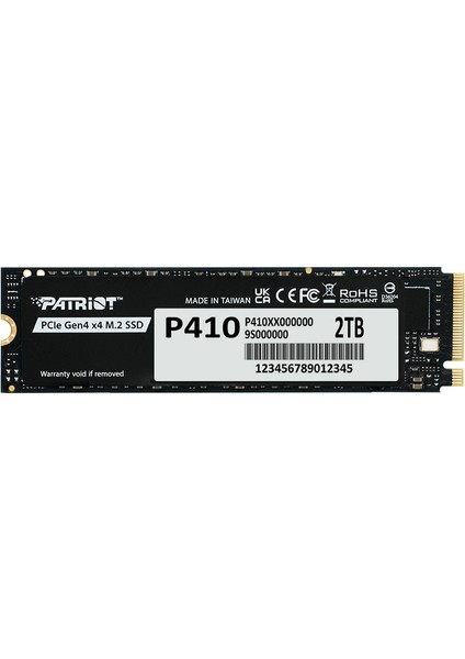 P410 Pcıe Gen4 X4 (Nvme 1.4) M.2 2280 SSD R/5000 W/4500 [2tb] (P410P2TBM28H)
