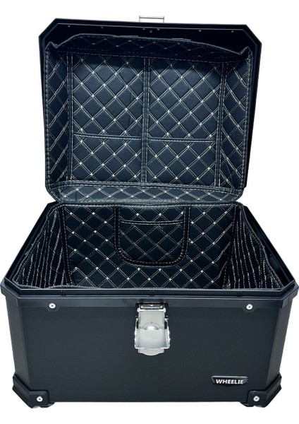 XT577-B 55 Litre Motosiklet Arka Çanta Siyah Su Geçirmez ABS Top Case Bagaj Üniversal