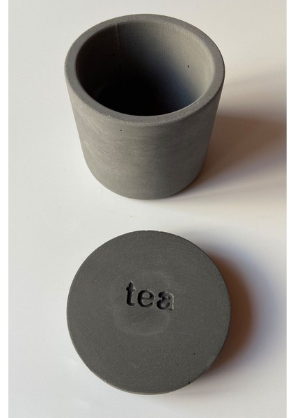 Kapaklı Antrasit Beton Çay Kutusu, Şık ve Kullanışlı Tasarım