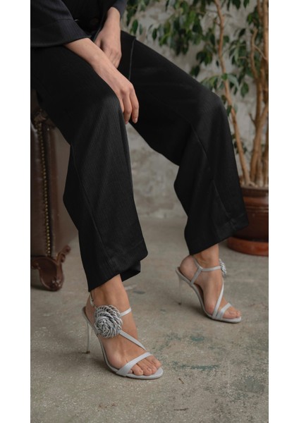 Watson Gri Saten Topuklu Ayakkabı modelleri