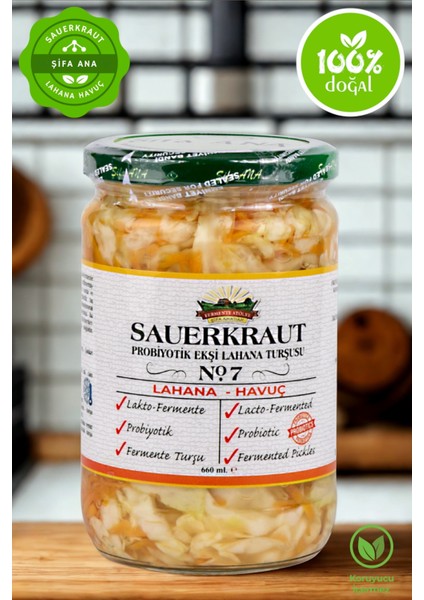 Sauerkraut (Ekşi Lahana Turşusu) No7 Havuçlu (660CC.)