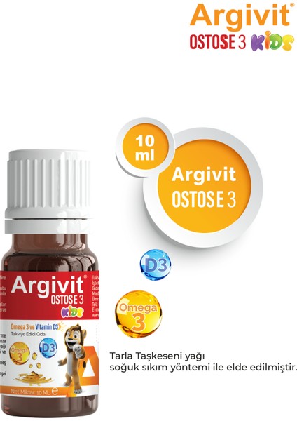 Ostosse3 Kids Omega 3 ve Vitamin D3 Içeren Takviye Edici Gıda 10 ml fiyatları