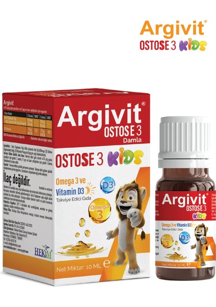 Ostosse3 Kids Omega 3 ve Vitamin D3 Içeren Takviye Edici Gıda 10 ml modelleri