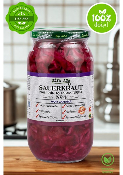 Sauerkraut (Ekşi Lahana Turşusu) No4 Mor Lahana (1000CC.)