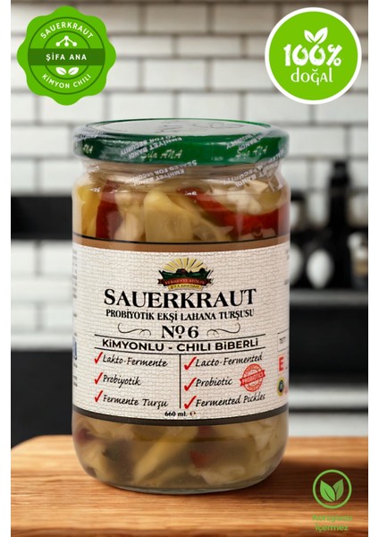 Sauerkraut (Ekşi Lahana Turşusu) No6 Kimyon&chili (660CC.)