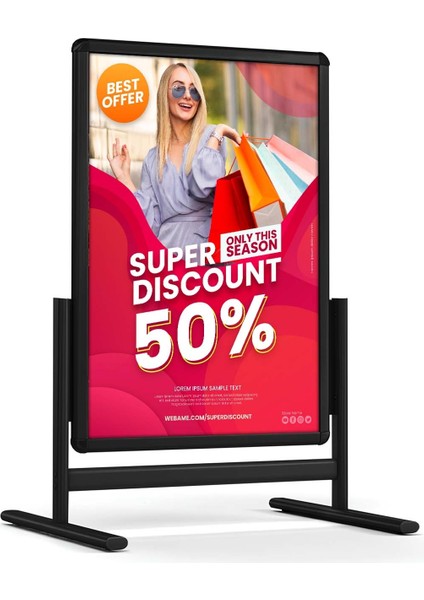 Alüminyum Kaldırım Reklam Poster Maki Pano Siyah