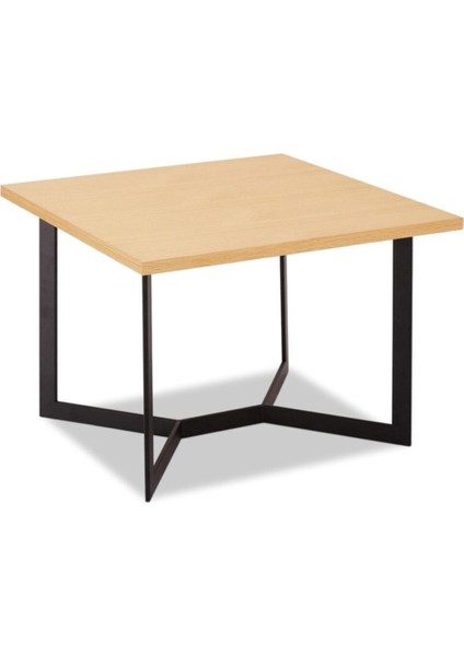 Blou Siyah Metal Ahşap Orta Sehpa