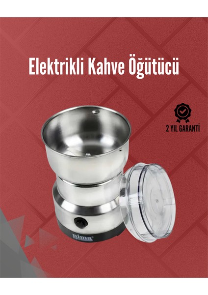 Paslanmaz Çelik Elektrikli Kahve Değirmeni | Sessiz, Hızlı, Çok Amaçlı Öğütücü (200W)