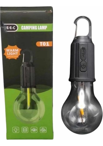 Şarjlı Dekoratif Kamp Lambası Askılı Ampul LED Işık Type-C Girişli fırsatları