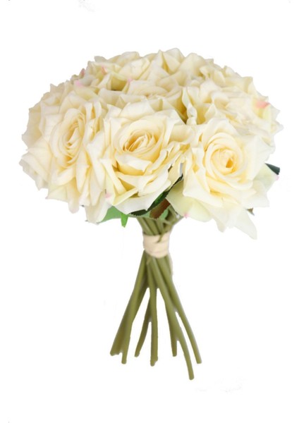 10'lu Lüks Gül Demeti, 25 cm, Krem Bej, Doğal ve Şık Çiçek Takımı modelleri