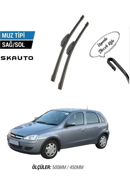 Opel Corsa C Ön Cam Muz Silecek Takımı (2000-2006)