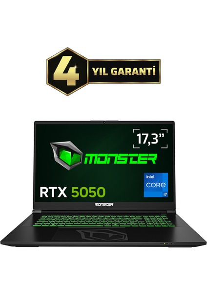 Abra A7 V16.2.4 Intel Core I7 13700HX 16 GB Ram 1 Tb SSD 8 GB Rtx 5050 Freedos 17,3" Fhd 144 Hz Taşınabilir bilgisayar
