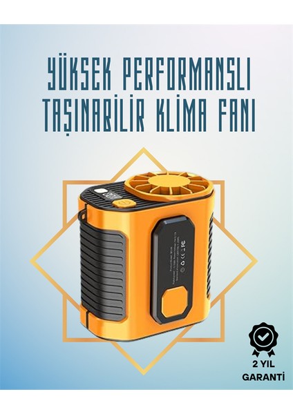 Yüksek Hızlı Mini Klima Fan - 11 M/s Rüzgar Gücü, 100 Hız Ayarı