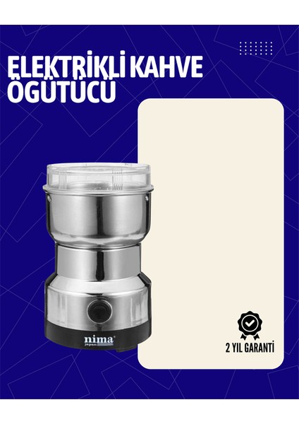 Elektrikli Sessiz Kahve Öğütücü | Çok Fonksiyonlu, 200W, Ab Fişli, Kolay Temizlenir