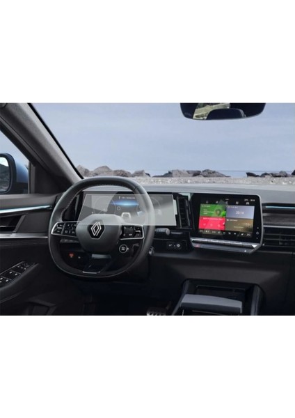 Renault Austral Multimedya 9 Inç ve 12.3 Inç Dijital Gösterge Ekran Koruyucusu 2'li Set