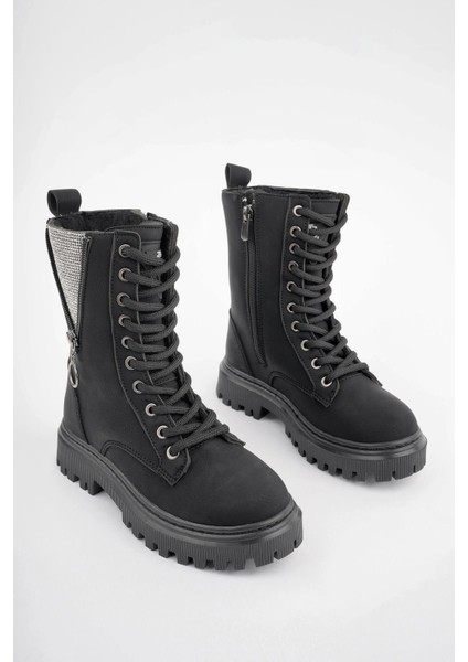 Kız Çocuk Cilt Taş Fermuar Detaylı Fermuarlı Kaymaz Taban Postal Bot fiyatları