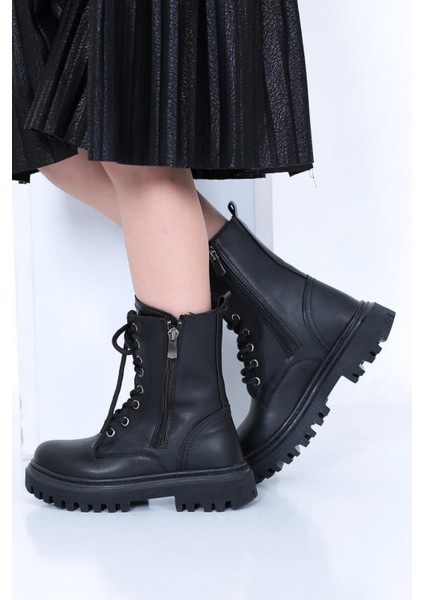 Kız Çocuk Yanı Fermuar Detaylı Bağcıklı ve Fermuarlı Bot modelleri