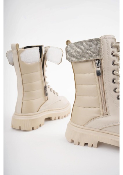 Kız Çocuk Cilt Paraşüt Taş Detaylı Cırtlı Fermuarlı Kaymaz Taban Postal Bot modelleri