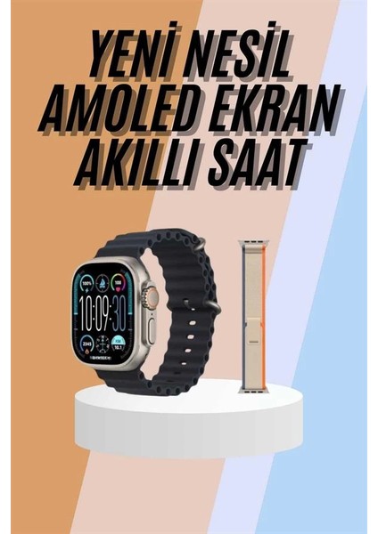 49MM Akıllı Saat Amoled Ekranlı Kadın Erkek Kol Saati Plastik Kordon fiyatları