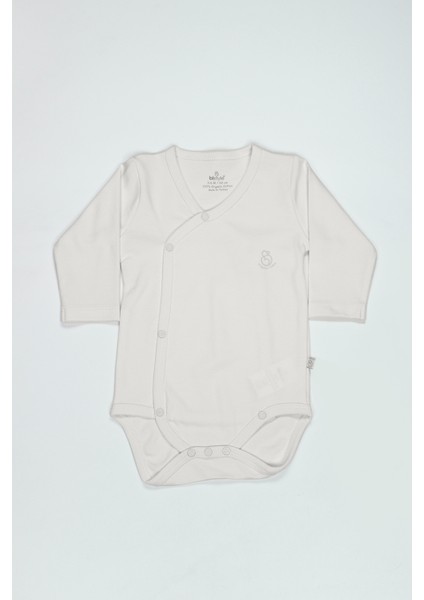 Bistyle Organik Natural Basic Style Kruvaze Uzun Kol Body BS17102 Ekru