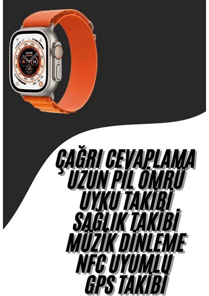 Ultra Max Kordon Kilitli Akıllı Saat Amoled Ekran Titreşimli Çağrı Cevaplayabilen