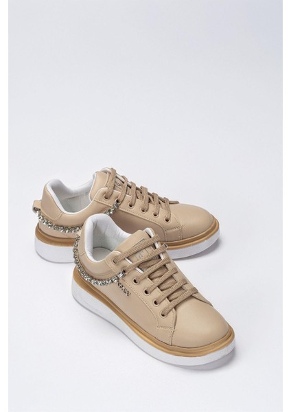 Kadın Günlük Arkadan Su Yolu Taşlı Ortopedik Kaymaz Kırılmaz Taban Konforlu Ortopedik Sneakers Yürüy