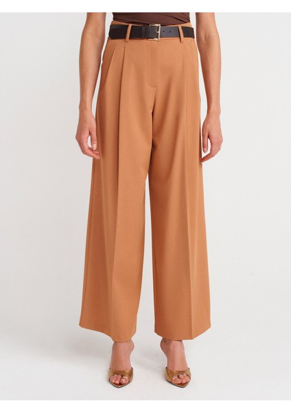 72149 Kemerli Çift Pilili Pantolon-A.kiremit fırsatları