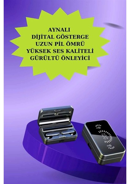 Powerbank Aynalı Bluetooth Kulaklık ve Akıllı Saat Seti Anc Özelliği Dokunamatik