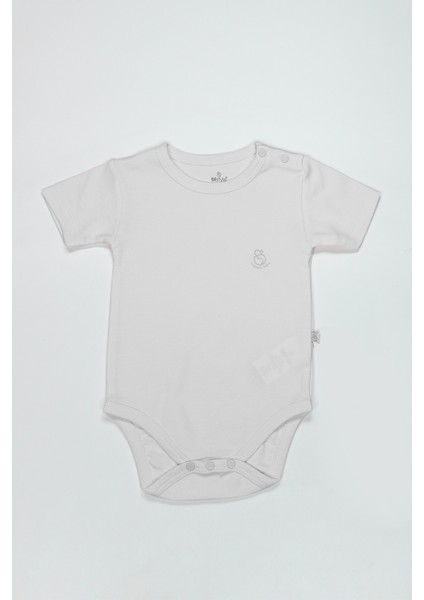 Bistyle Organik Natural Basic Style Yarım Kol Body BS17103 Beyaz