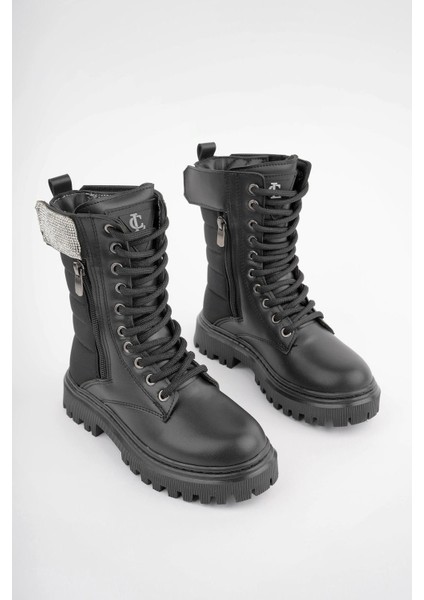 Kız Çocuk Cilt Paraşüt Taş Detaylı Cırtlı Fermuarlı Kaymaz Taban Postal Bot fiyatları