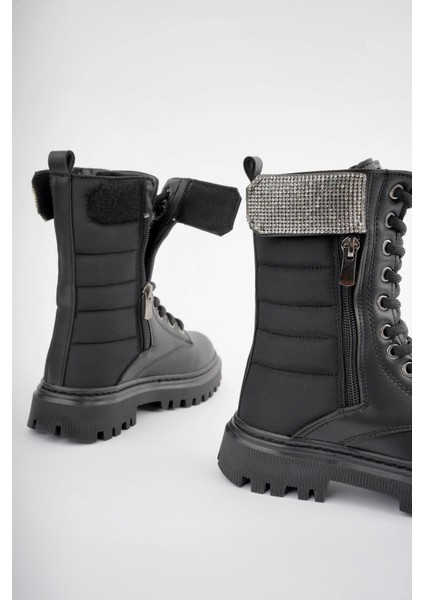 Kız Çocuk Cilt Paraşüt Taş Detaylı Cırtlı Fermuarlı Kaymaz Taban Postal Bot modelleri