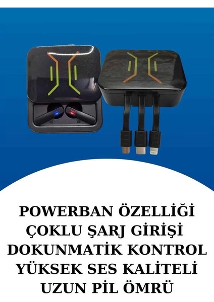 Wireless Şarjlı Akıllı Saat ve Dijital Göstergeli Kablosuz Bluetooth Kulaklık Nabız Ölçer