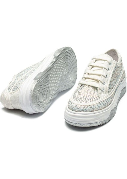 Kadın Sneaker Yüksek Taban Bağcıklı Bez Spor Ayakkabı Kotnel fiyatları