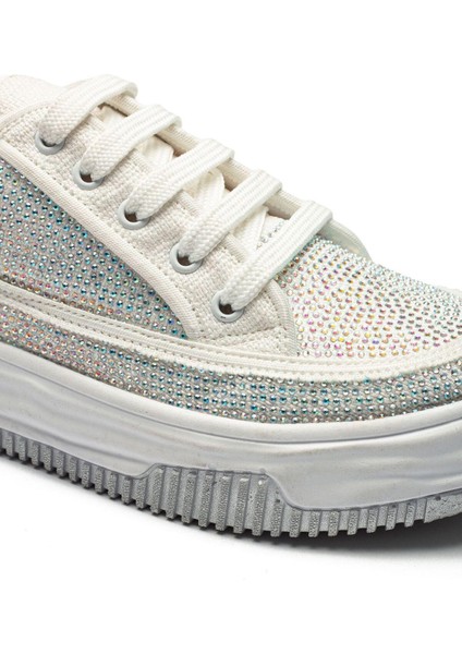 Kadın Sneaker Yüksek Taban Bağcıklı Bez Spor Ayakkabı Kotnel fırsatları