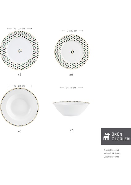 Forever Bone Almond Tropez 24 Parça 6 Kişilik Porselen Yemek Takımı fiyatları