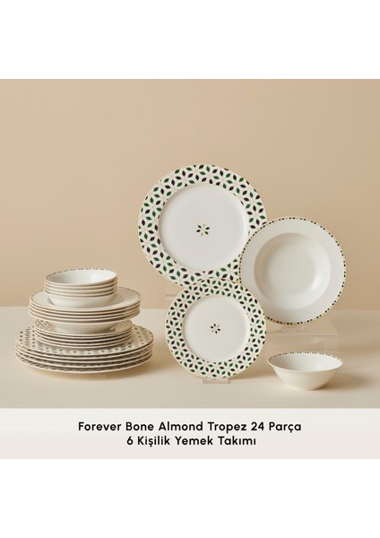 Forever Bone Almond Tropez 24 Parça 6 Kişilik Porselen Yemek Takımı modelleri